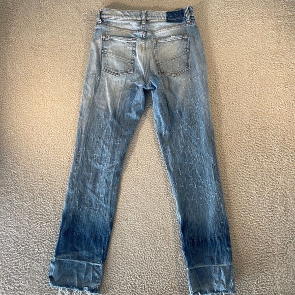Vice Deconstructed Jeans Womens 28 Raw Hem Blue Denim Distressed - Picture 7 of 11